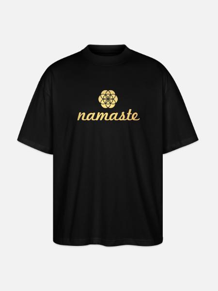 Namaste Yoga Fiore d'oro della vita Shanti Ornamento - Maglietta articolo ecologico Unisex vestibilità oversize Stanley/Stella Blaster 2.0 - nero