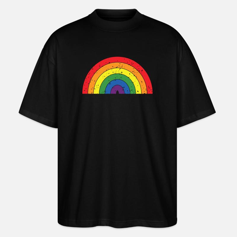Regenbogenfarben Pride Month LGBTQ+ Grunge Textur - Stanley/Stella Oversized Unisex Bio T-Shirt Blaster 2.0 - Schwarz