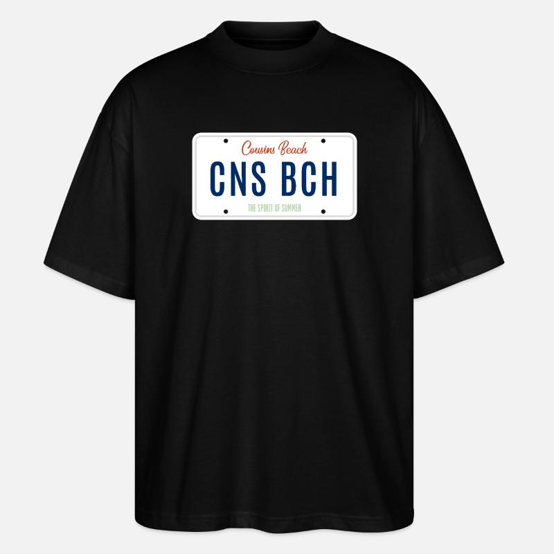 Cousins Beach – License Plate - Stanley/Stella Oversized Unisex Bio T-Shirt Blaster 2.0 - Schwarz