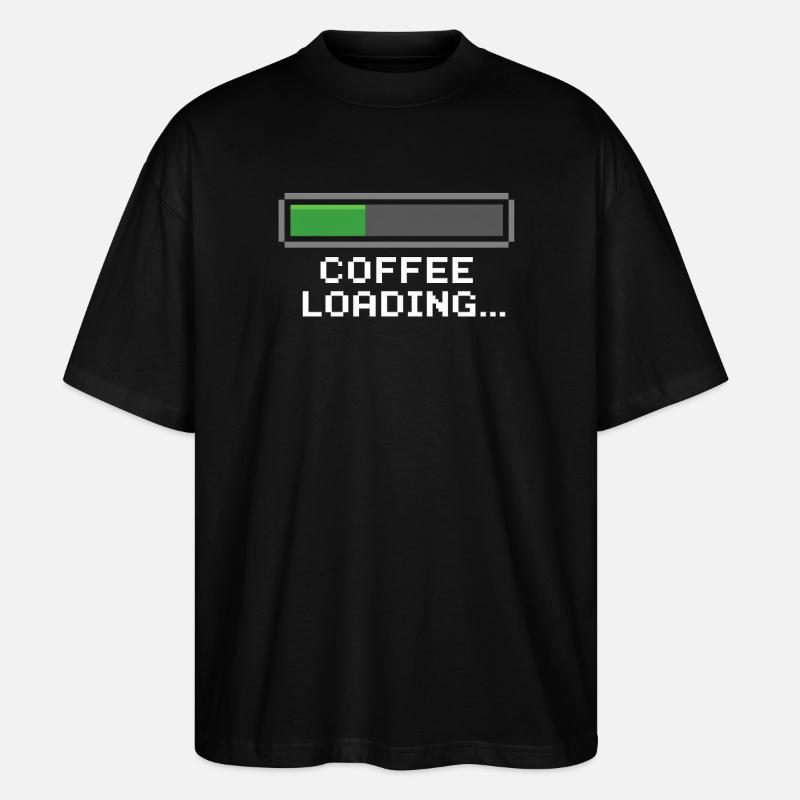 Coffee Loading Bar Pixel - Stanley/Stella Oversized Unisex Organic T-shirt Blaster 2.0 - black