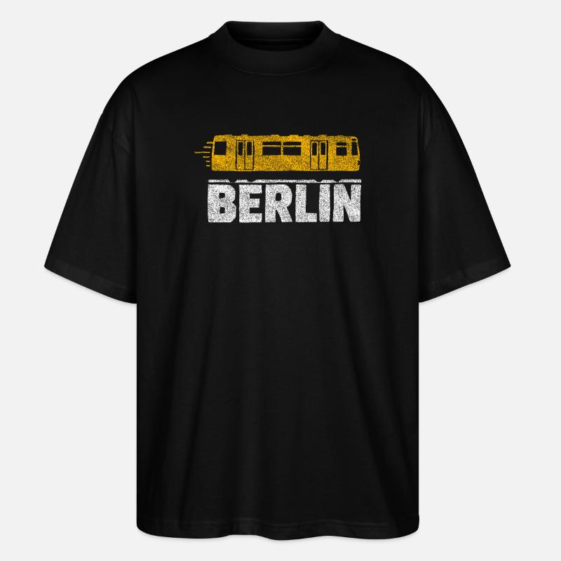 Graphique du tramway de Berlin - T-shirt bio Blaster 2.0 coupe oversize Stanley/Stella Unisexe - noir