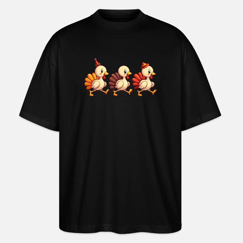 Bébé dinde de Thanksgiving - T-shirt bio Blaster 2.0 coupe oversize Stanley/Stella Unisexe - noir