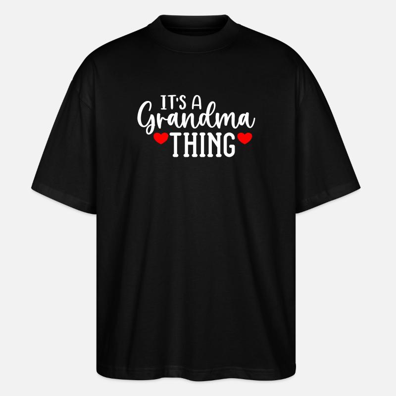 Grandma Thing Herz-Design - Stanley/Stella Oversized Unisex Bio T-Shirt Blaster 2.0 - Schwarz