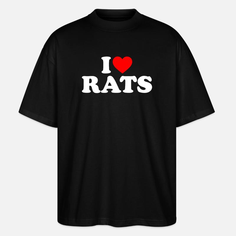 Ich liebe Ratten - Stanley/Stella Oversized Unisex Bio T-Shirt Blaster 2.0 - Schwarz