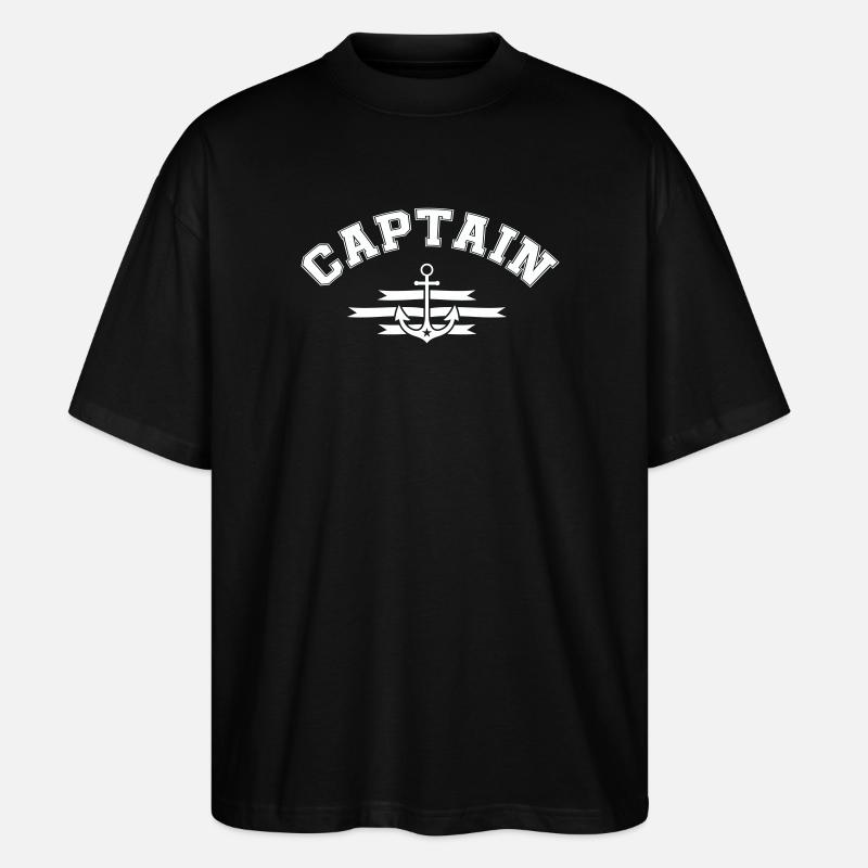 Emblème de l’ancre du capitaine - T-shirt bio Blaster 2.0 coupe oversize Stanley/Stella Unisexe - noir