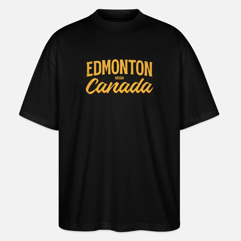 Edmonton, Alberta, Canada – Lettrage rétro - T-shirt bio Blaster 2.0 coupe oversize Stanley/Stella Unisexe - noir