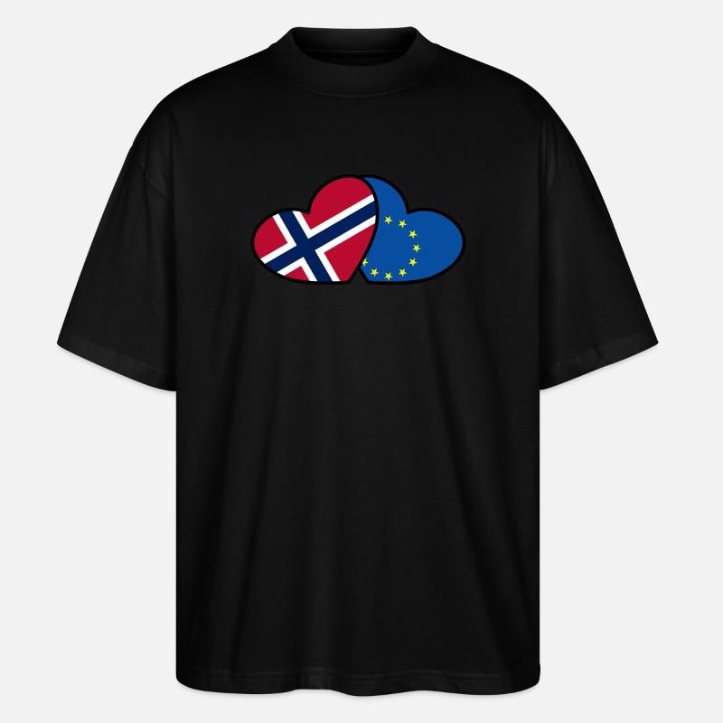 Norwegen <3 EU - Stanley/Stella Oversized Unisex Bio T-Shirt Blaster 2.0 - Schwarz