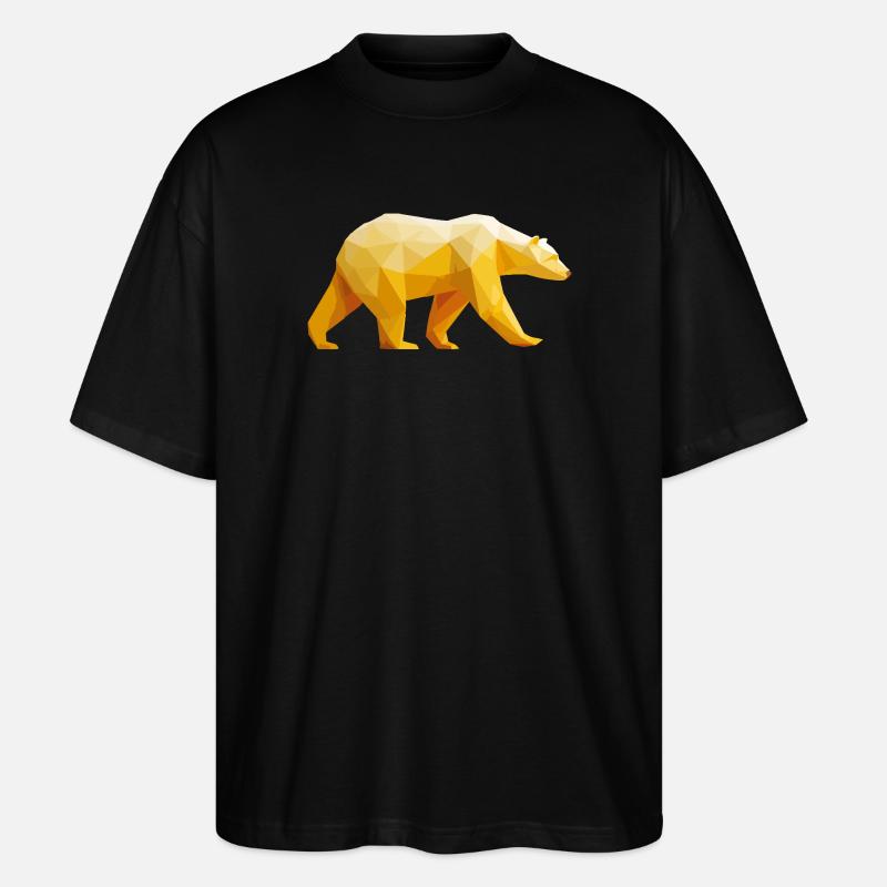 Polar Bär Polygon Eisbär Winter - Stanley/Stella Oversized Unisex Bio T-Shirt Blaster 2.0 - Schwarz