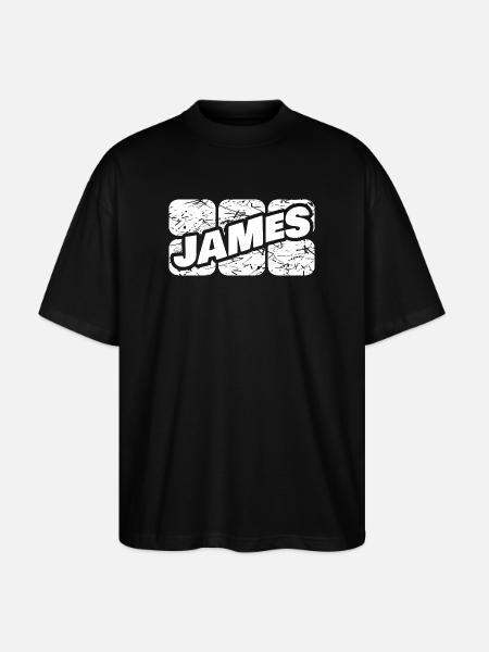 First name James - Stanley/Stella Oversized Unisex Organic T-shirt Blaster 2.0 - black