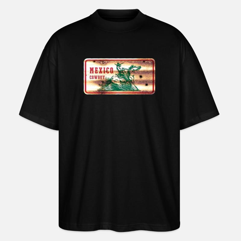 Mexiko Cowboy Schild - Stanley/Stella Oversized Unisex Bio T-Shirt Blaster 2.0 - Schwarz