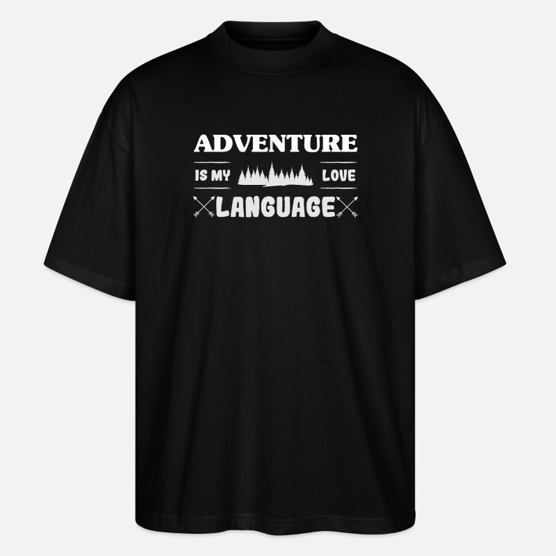 Adventure is my language - Stanley/Stella Oversized Unisex Organic T-shirt Blaster 2.0 - black