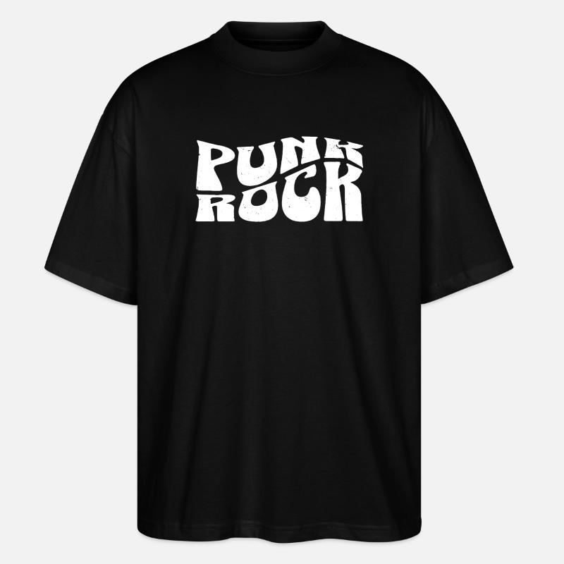 Punk Rock Bold Typography - Stanley/Stella Oversized Unisex Organic T-shirt Blaster 2.0 - black