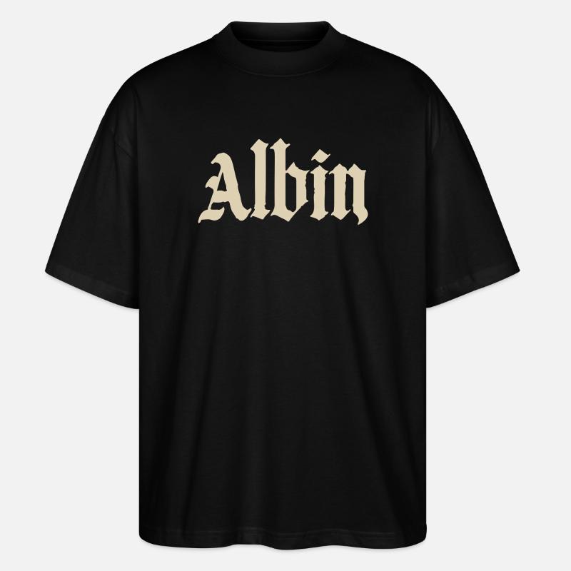 Abhin in Gothic Script - Stanley/Stella Oversized Unisex Organic T-shirt Blaster 2.0 - black