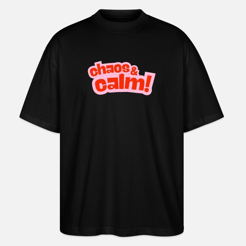 Chaos & Calm Kontrastdesign - Stanley/Stella Oversized Unisex Bio T-Shirt Blaster 2.0 - Schwarz