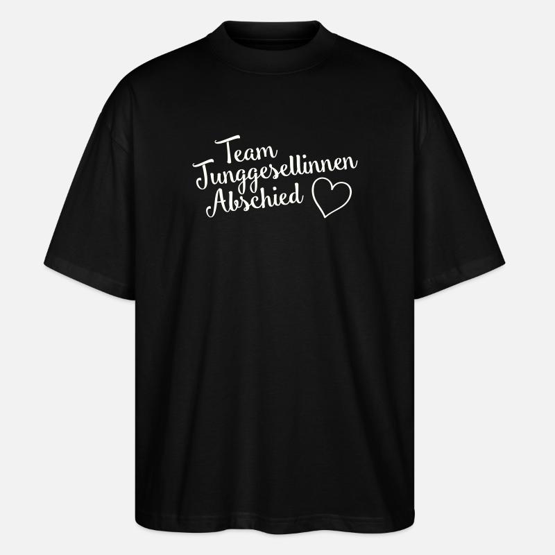 Team Junggesellinnenabschied Herz - Stanley/Stella Oversized Unisex Bio T-Shirt Blaster 2.0 - Schwarz