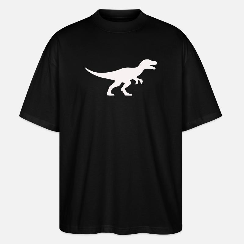 Raptor T Rex Silhouette - Stanley/Stella Oversized Unisex Organic T-shirt Blaster 2.0 - black
