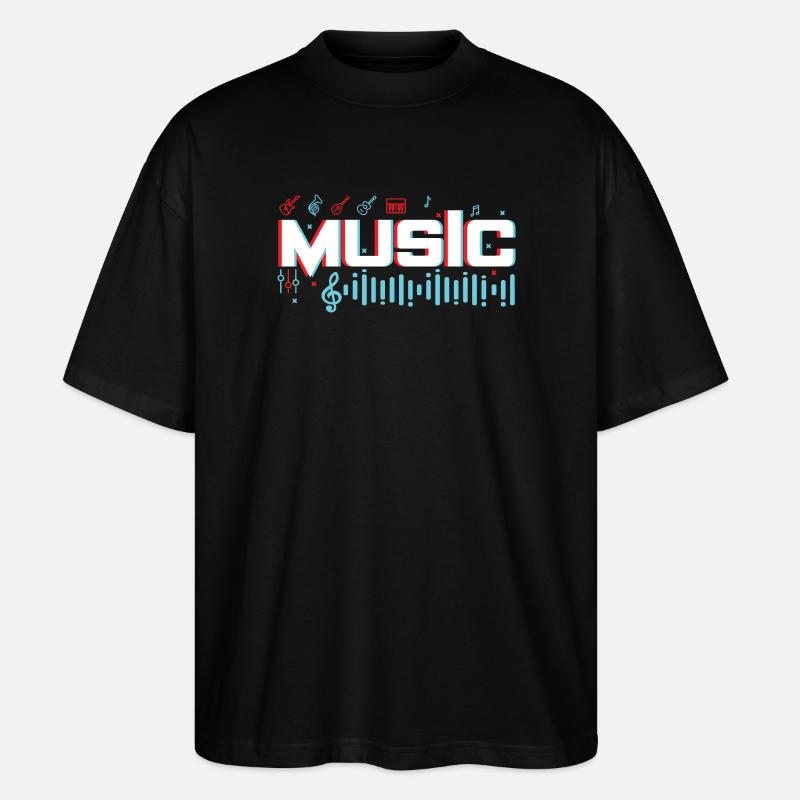 MUSIC3 - Stanley/Stella Oversized Unisex Bio T-Shirt Blaster 2.0 - Schwarz