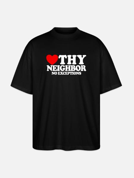 Love your neighbor – without exception. Christian - Stanley/Stella Oversized Unisex Organic T-shirt Blaster 2.0 - black