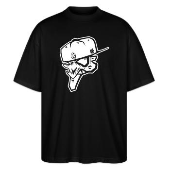 ULTRA BOYZ variant - T-shirt bio Blaster 2.0 coupe oversize Stanley/Stella Unisexe - noir - Devant - Alina (178cm) & Michal (187cm)