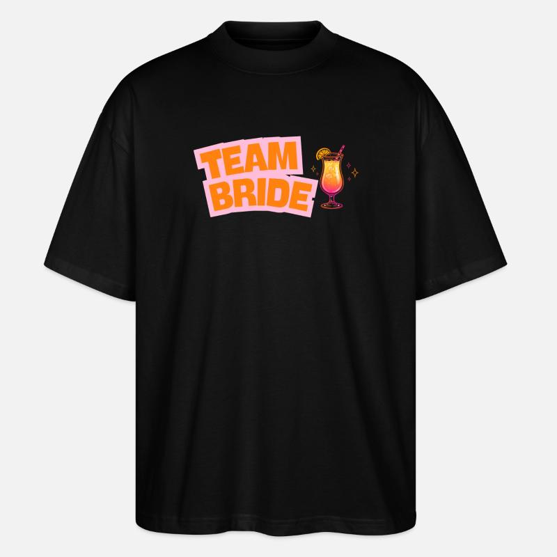 Team Bride - Cocktail - customizable - Stanley/Stella Oversized Unisex Organic T-shirt Blaster 2.0 - black