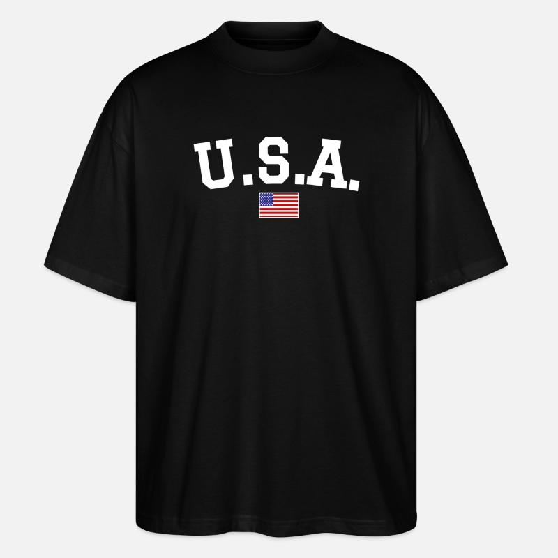 Drapeau américain Blanc - T-shirt bio Blaster 2.0 coupe oversize Stanley/Stella Unisexe - noir