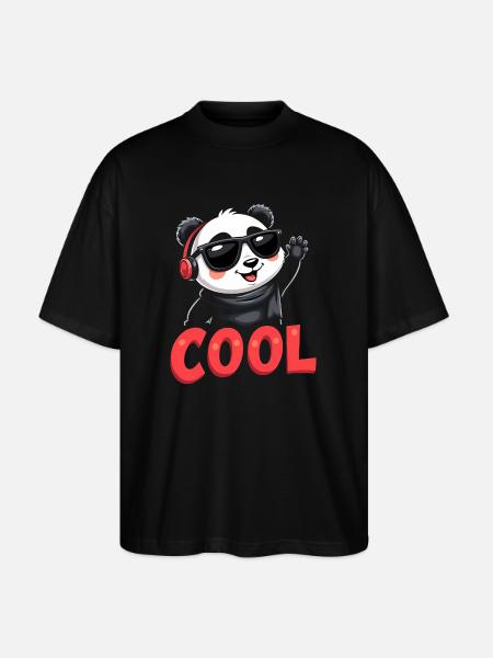 cooler Panda - Stanley/Stella Oversized Unisex Bio T-Shirt Blaster 2.0 - Schwarz