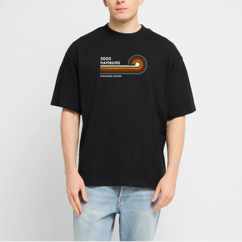 Hamburg Retro Shirt 2000 Zip Code Souvenir Zip Code Stanley/Stella Oversized Unisex Organic T-shirt Blaster 2.0