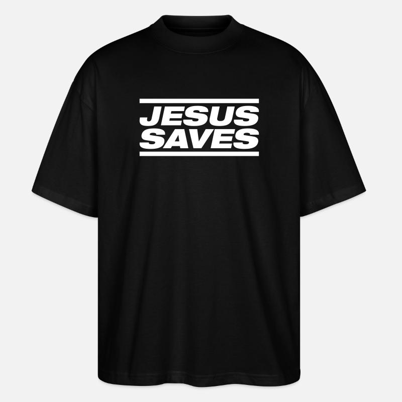 Jesus Rettet - Stanley/Stella Oversized Unisex Bio T-Shirt Blaster 2.0 - Schwarz