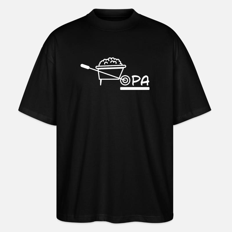 Opa Schubkarren Gartenarbeit - Stanley/Stella Oversized Unisex Bio T-Shirt Blaster 2.0 - Schwarz