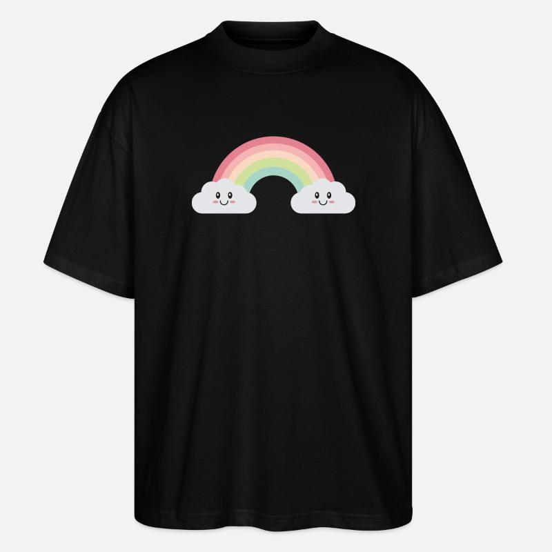 Regenbogenwolken - Stanley/Stella Oversized Unisex Bio T-Shirt Blaster 2.0 - Schwarz
