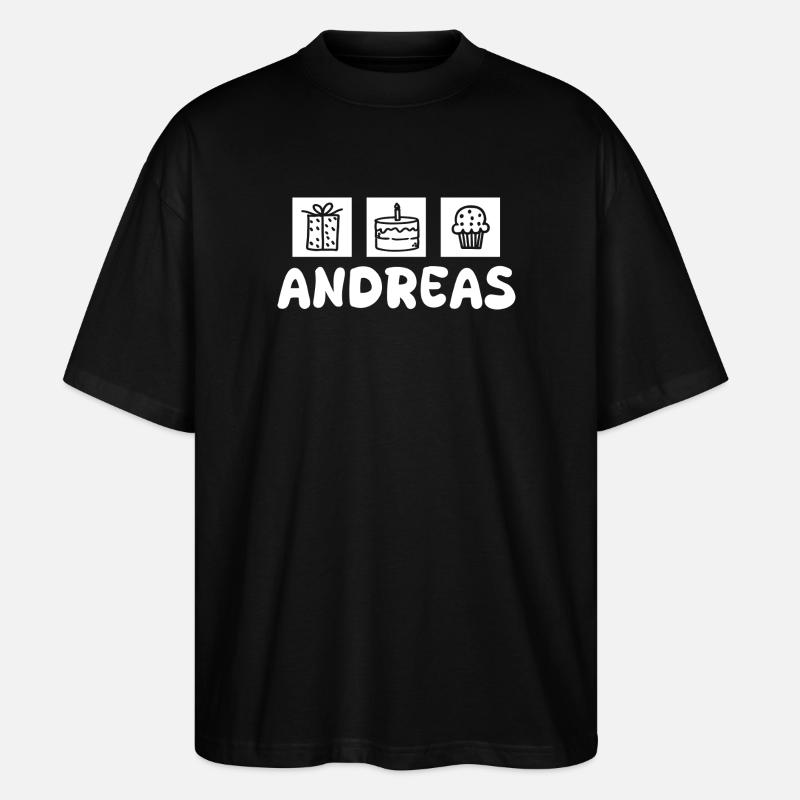 Andreas as a gift - Stanley/Stella Oversized Unisex Organic T-shirt Blaster 2.0 - black