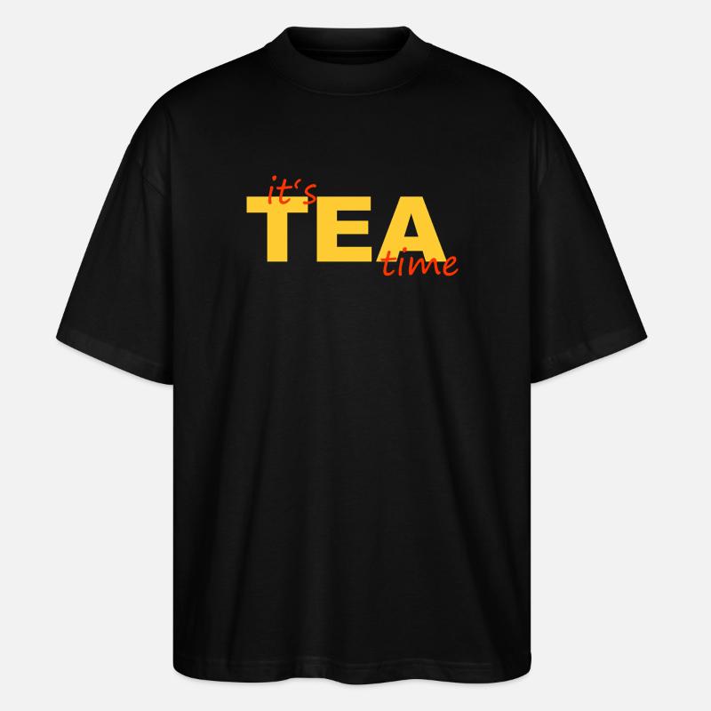 TEA TIME - Stanley/Stella Oversized Unisex Bio T-Shirt Blaster 2.0 - Schwarz