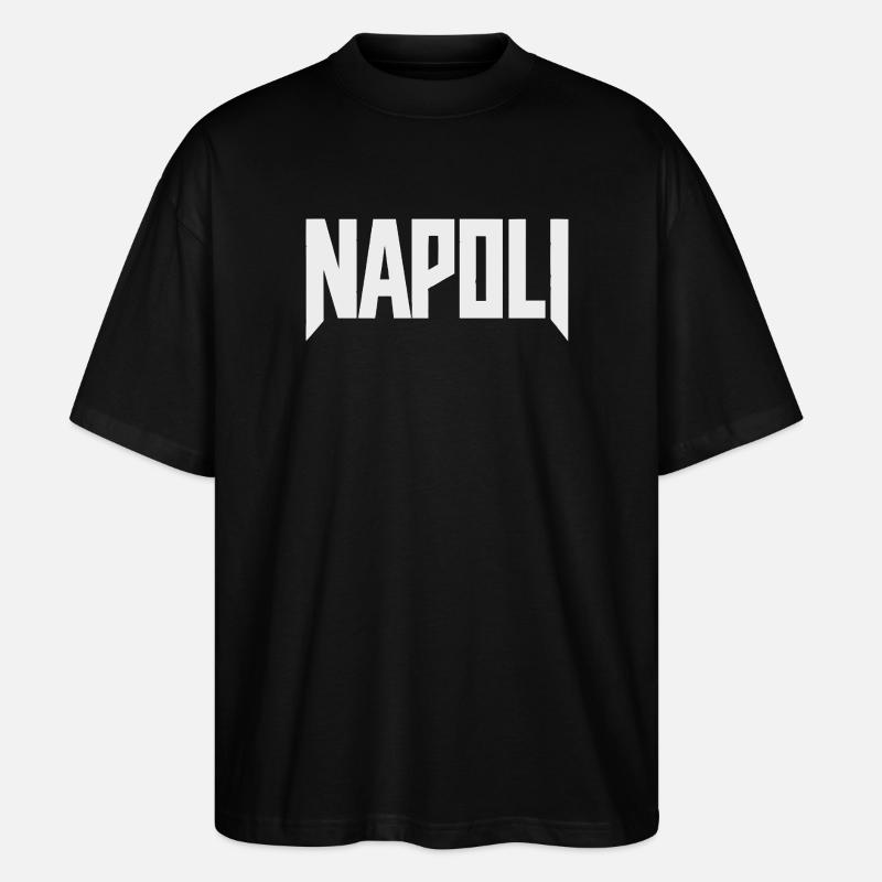 Naples - Naples lettrage blanc - T-shirt bio Blaster 2.0 coupe oversize Stanley/Stella Unisexe - noir