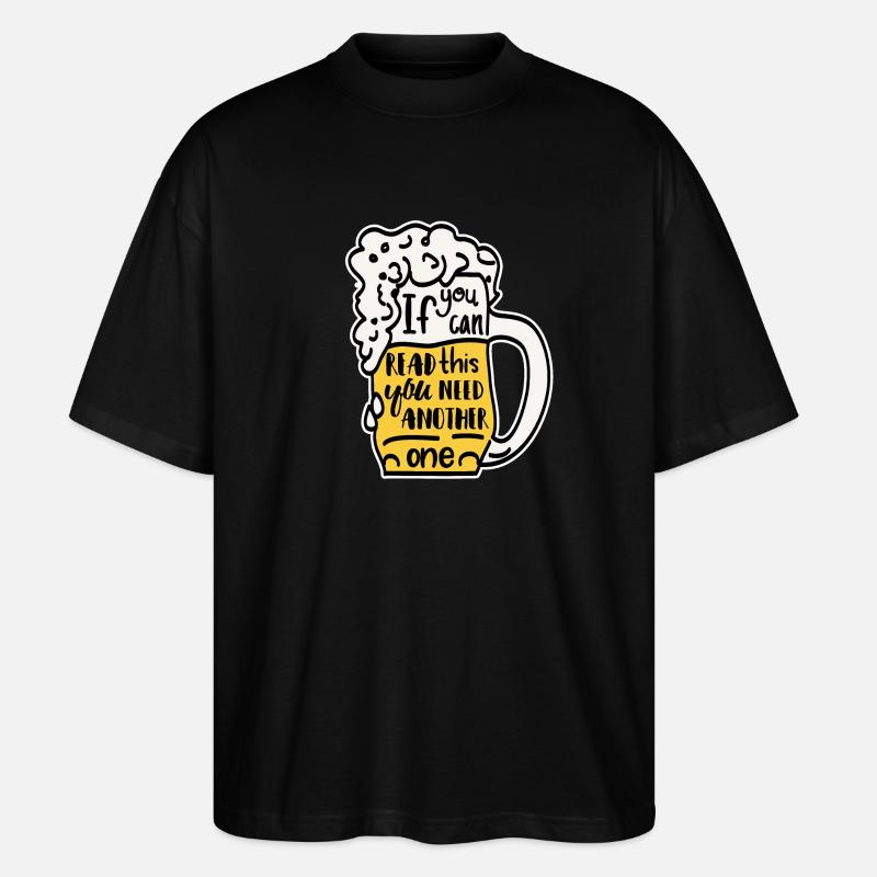 Witziger Biertrinker Bierkrug Geschenk - Stanley/Stella Oversized Unisex Bio T-Shirt Blaster 2.0 - Schwarz