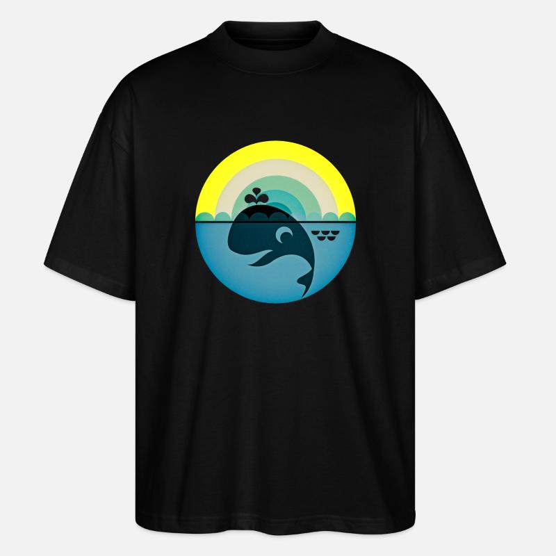 Whale - Stanley/Stella Oversized Unisex Organic T-shirt Blaster 2.0 - black