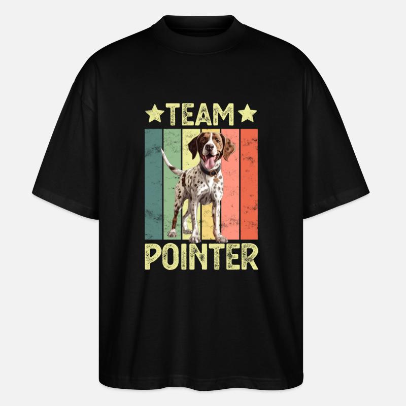 Hund Pointer - Stanley/Stella Oversized Unisex Bio T-Shirt Blaster 2.0 - Schwarz