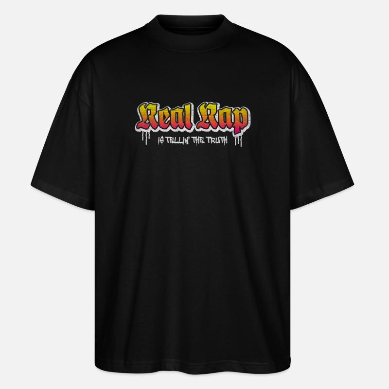Real Rap Graffiti Lettering - Stanley/Stella Oversized Unisex Organic T-shirt Blaster 2.0 - black