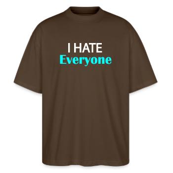 I Hate Everyone - Stanley/Stella Oversized Unisex Organic T-shirt Blaster 2.0 - mocha - Front - Alina (178cm) & Michal (187cm)