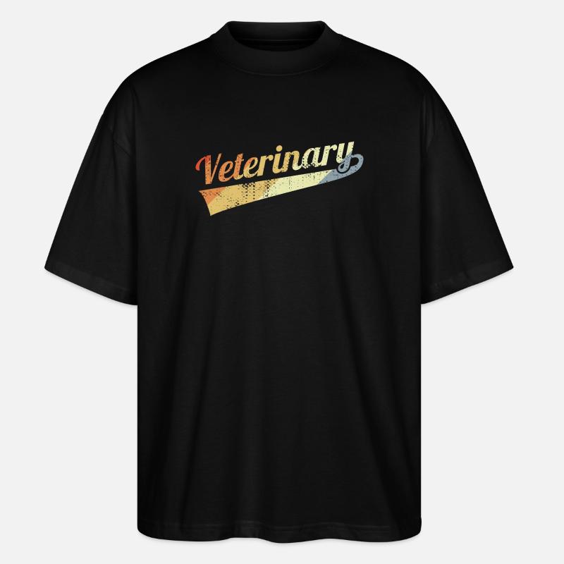 Tierarzt Retro Farbverlauf Logo - Stanley/Stella Oversized Unisex Bio T-Shirt Blaster 2.0 - Schwarz