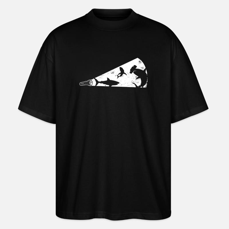 Hai-Silhouette-Megafon - Stanley/Stella Oversized Unisex Bio T-Shirt Blaster 2.0 - Schwarz