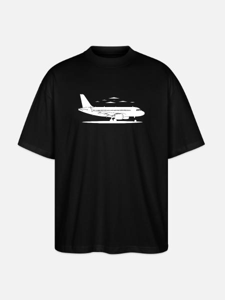 Airplane Sketch - Stanley/Stella Oversized Unisex Organic T-shirt Blaster 2.0 - black