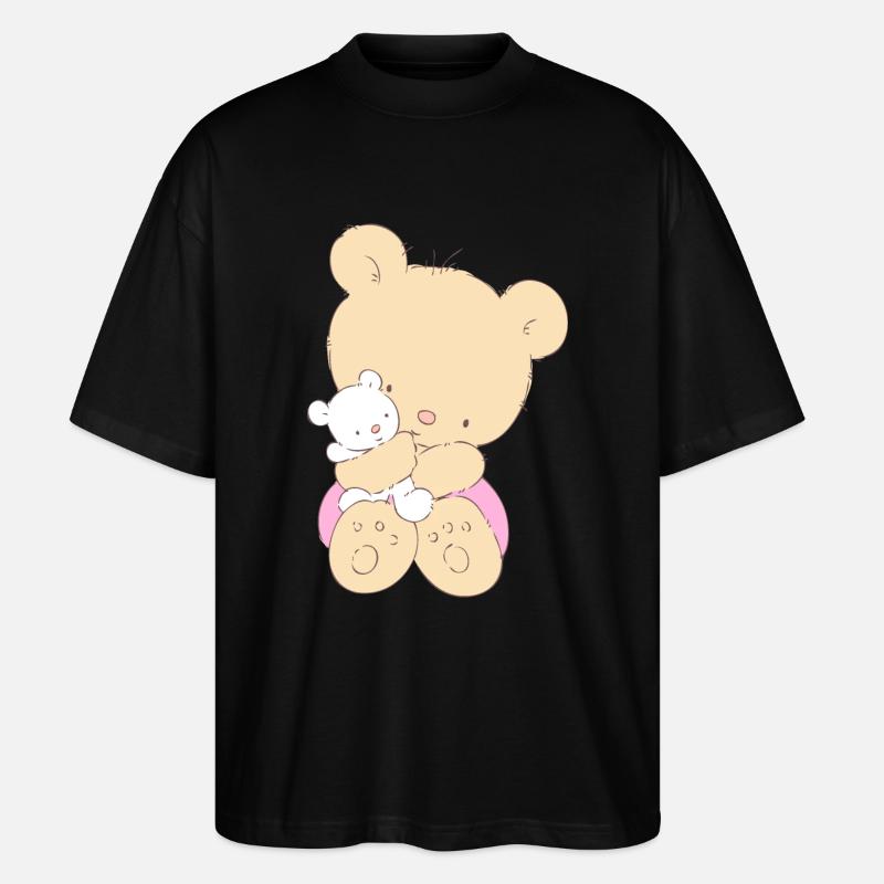 Bear hugging toy Teddy bear - Stanley/Stella Oversized Unisex Organic T-shirt Blaster 2.0 - black