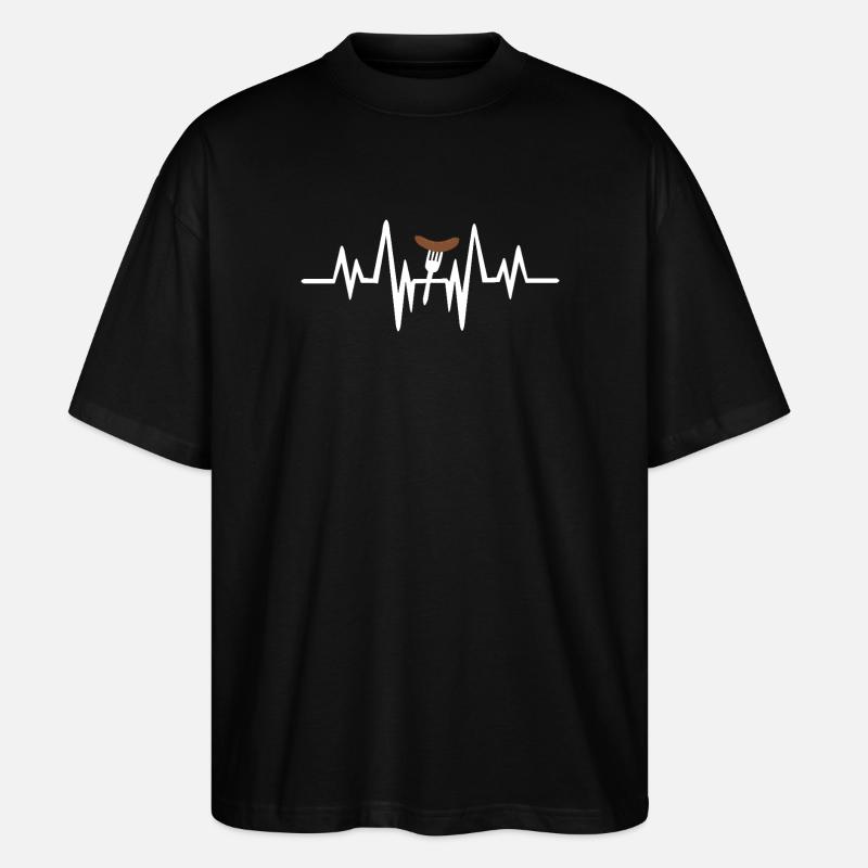 Wurst herzschlag - Stanley/Stella Oversized Unisex Bio T-Shirt Blaster 2.0 - Schwarz