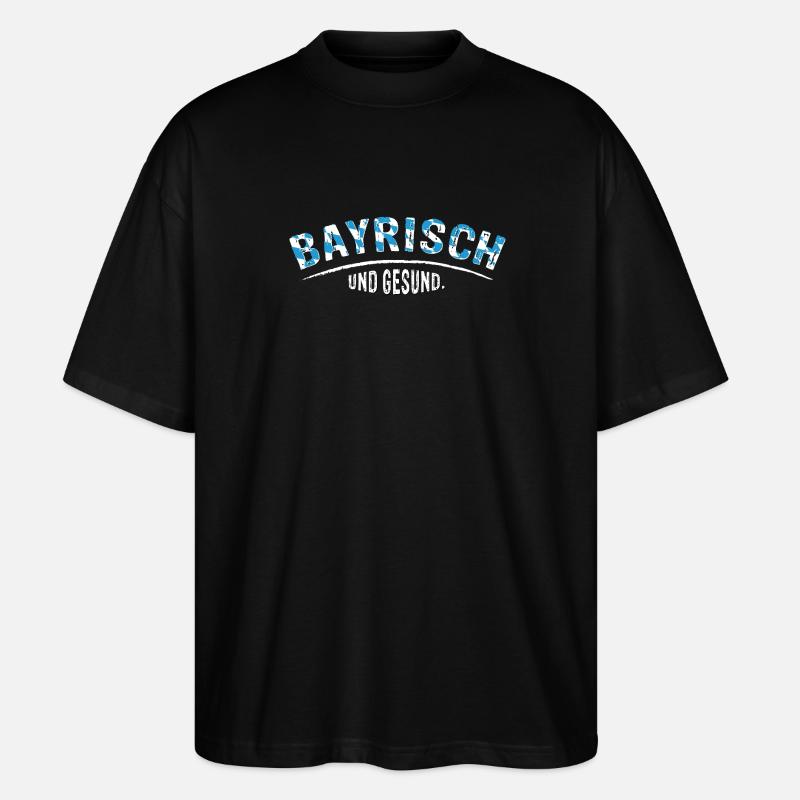 Bayrisch und gsund - Stanley/Stella Oversized Unisex Bio T-Shirt Blaster 2.0 - Schwarz