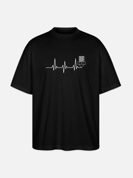 Heartbeat Impression 3D drôle TShirt Design - T-shirt bio Blaster 2.0 coupe oversize Stanley/Stella Unisexe - noir