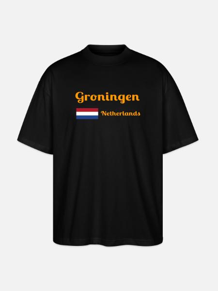 Groningen Netherlands - Stylish prints - Stanley/Stella Oversized Unisex Organic T-shirt Blaster 2.0 - black