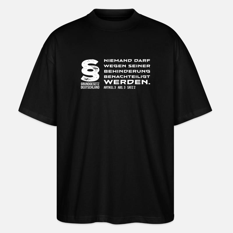 Antidiskriminierung Botschaft - Stanley/Stella Oversized Unisex Bio T-Shirt Blaster 2.0 - Schwarz