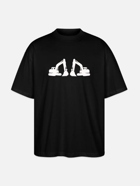 Double Excavator Silhouette - Stanley/Stella Oversized Unisex Organic T-shirt Blaster 2.0 - black