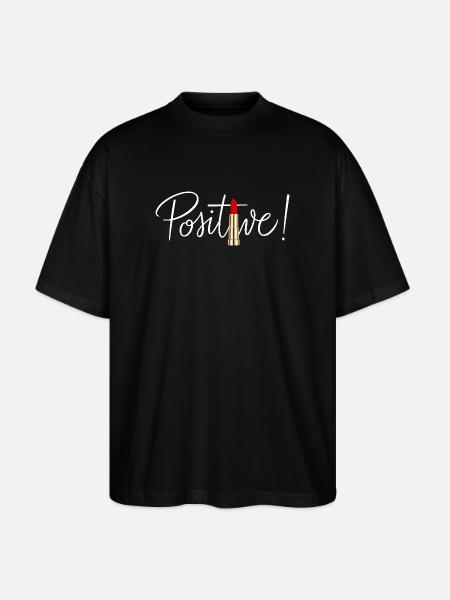Positive lipstick minimal chic design - Stanley/Stella Oversized Unisex Organic T-shirt Blaster 2.0 - black