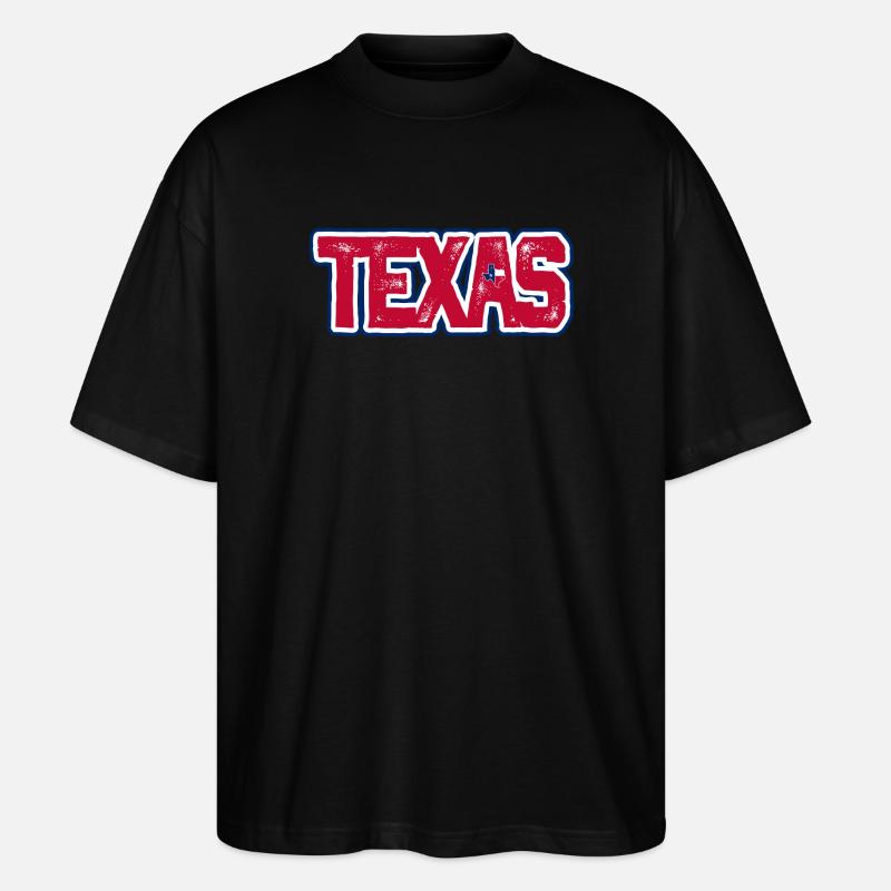 Texas Distressed Wortmarke - Stanley/Stella Oversized Unisex Bio T-Shirt Blaster 2.0 - Schwarz